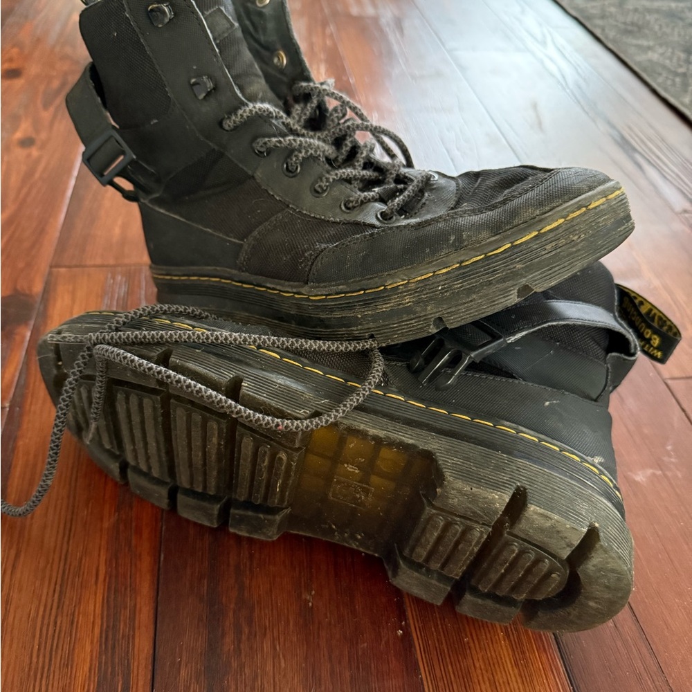 Sturdy Black Lace-Up Boots